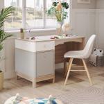 بونو مكتب مع رف رمادي 120 سم وودي