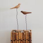 تحفة تمثال الطائر الخشبي ضغير وودي