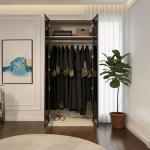 أروبا دولاب 2 باب زجاجي مع تعليق كامل وودي