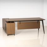 ناقو مكتب 200 سم قطعتين بني وودي