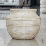 مركن أشجار فخار بيج كبير وودي