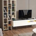 فورزا طاولة تلفزيون مع أرفف وودي