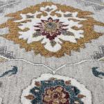 جونا سجاد بلجيكي دائري رمادي بنقوش وزخارف أنيقة