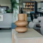 فازة سيراميك بوهيمي بني متدرجة وودي