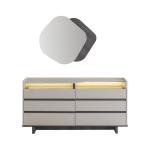 بيلا غرفة نوم 180 × 200 بيج/بني 7 قطع وودي