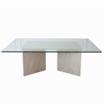 ليفربول طاولة قهوة مستطيلة بسطح زجاجي وودي