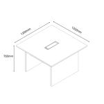 أمري طاولة اجتماع مربعة بيضاء 120 سم وودي