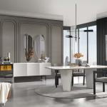 بادوفا طاولة طعام 8 أشخاص بدون كراسي وودي