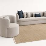 كالما كنب فردي كريمي وودي