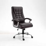 كرسي مكتبي جلد بني وودي