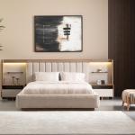 لوجانو غرفة نوم 180 × 200 كريمي 7 قطع وودي