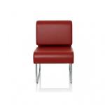 ديمي كرسي أسترخاء جلد أحمر وودي