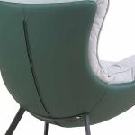 زوري كنب فردي جلد أخضر مودرن وودي