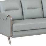 روبيك كنب استقبال مكتبي ثلاثي جلد فاخر رمادي وودي