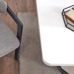 فورزا طاولة طعام خشبيه بيضاء بدون كراسي وودي