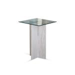 ليفربول طاولة خدمة بسطح زجاجي وودي