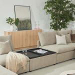 هزال طقم كنب زاوية بني وودي