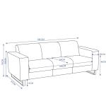 صوفيا كنب مكتبي ثلاثي اسود وودي