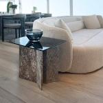 مارتل طاولة جانبية رخام 50*50 سم وودي