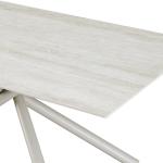 تكساس طاولة طعام من حجر الترافرتين بدون كراسي وودي