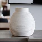 فازة سيراميك بوهيمي مخطط صغيرة وودي