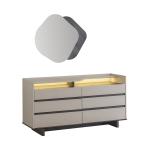 بيلا غرفة نوم 180 × 200 بيج/بني 7 قطع وودي