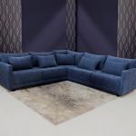 طقم كنب ليدز أزرق وودي