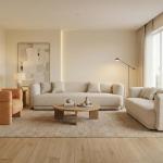 ليكسا كرسي قماش أورانج فاخر وودي