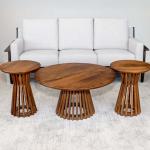 روستيك طقم طاولة شاي 3 قطع