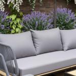 صوفيلا طقم جلسة حدائق 5 قطع رمادي وودي