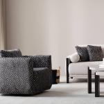 نورا كرسي فردي دوار رمادي وودي