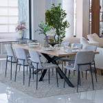 ثولان طاولة طعام 8 أشخاص بدون كراسي وودي