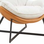 زوري كنب فردي جلد برتقالي مودرن وودي