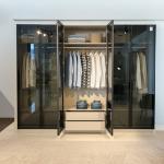 أروبا دولاب 2 باب زجاجي 100 سم بأدراج ووحدة تعليق وودي