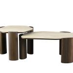 جيولما طاولة جانبية ترافرتين وودي