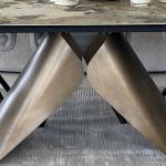 ناتالي طاولة مدخل بسطح رخام صناعي منقوش وودي