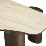 جيولما طاولة قهوة ترافرتين 100×60 سم وودي