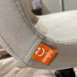 موغلا كرسي مخمل بيج وودي