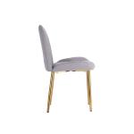 لونا كرسي قماش رمادي و أرجل ذهبية