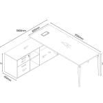 نيو ميامي مكتب 200 سم ابيض وودي