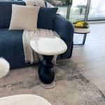 ليزا طاولة جانبية بسطح رخامي وودي