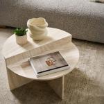 ريفولي طاولة قهوة ترافرتين بيج وودي