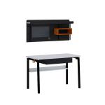 تريند مكتب مع رف أسود-أبيض 120 سم وودي