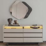 بيلا غرفة نوم 180 × 200 بيج/بني 7 قطع وودي