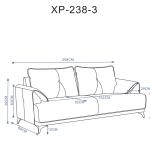 ايرا كنب ثلاثي جلد رمادي وودي