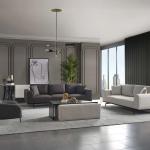 بادوفا كنب 4 مقاعد رمادي قاتم 260 سم وودي