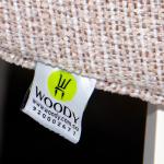 أكورسا كرسي كريمي قماش وودي