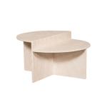 ريفولي طاولة قهوة ترافرتين بيج وودي