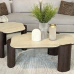 جيولما طاولة قهوة ترافرتين 100×60 سم وودي