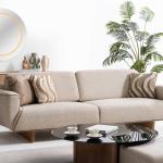 لاروس كنب ثلاثي كريمي وودي